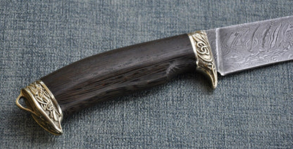 Outdoor Jagdmesser Damaszener Stahl A.Marushin