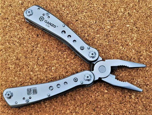 Ganzo G201 Multool Werkzeug Zange Schraubendreher Kit Silber Camping Messer 440C