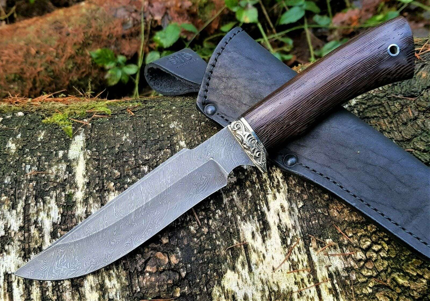 A.Marushin Outdoor Jagdmesser Damaszener Stahl  Handarbeit