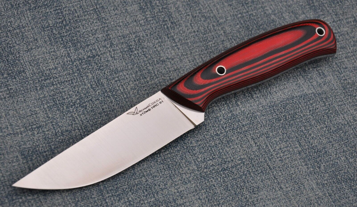 H12MF  Full Tang Outdoor Jagd Messer  Yasniy Sokol Handarbeit HRC 61   Сокол