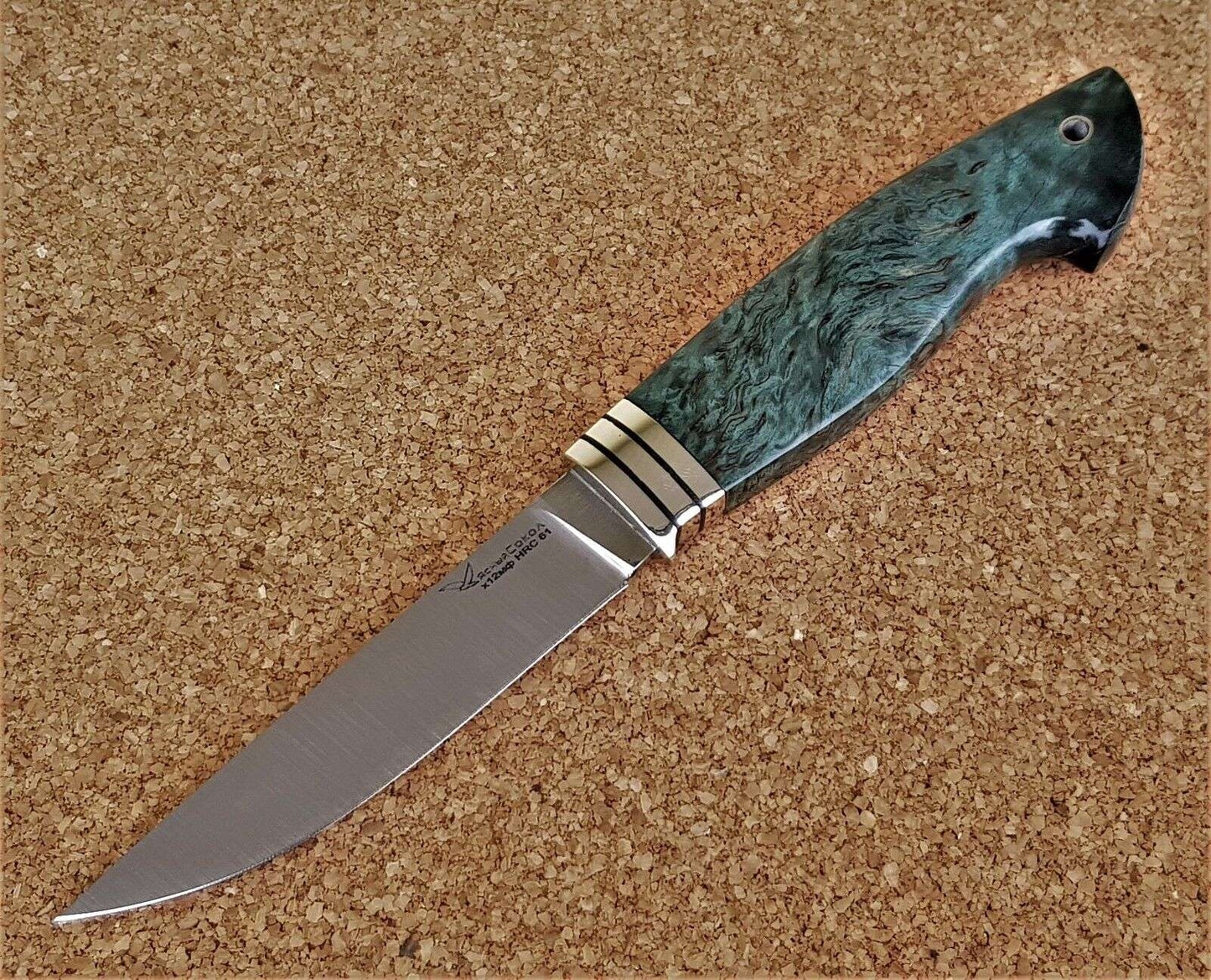 H12MF Stahl Outdoor Jagd Messer Yasniy Sokol Russland Handarbeit HRC 61 Соболь