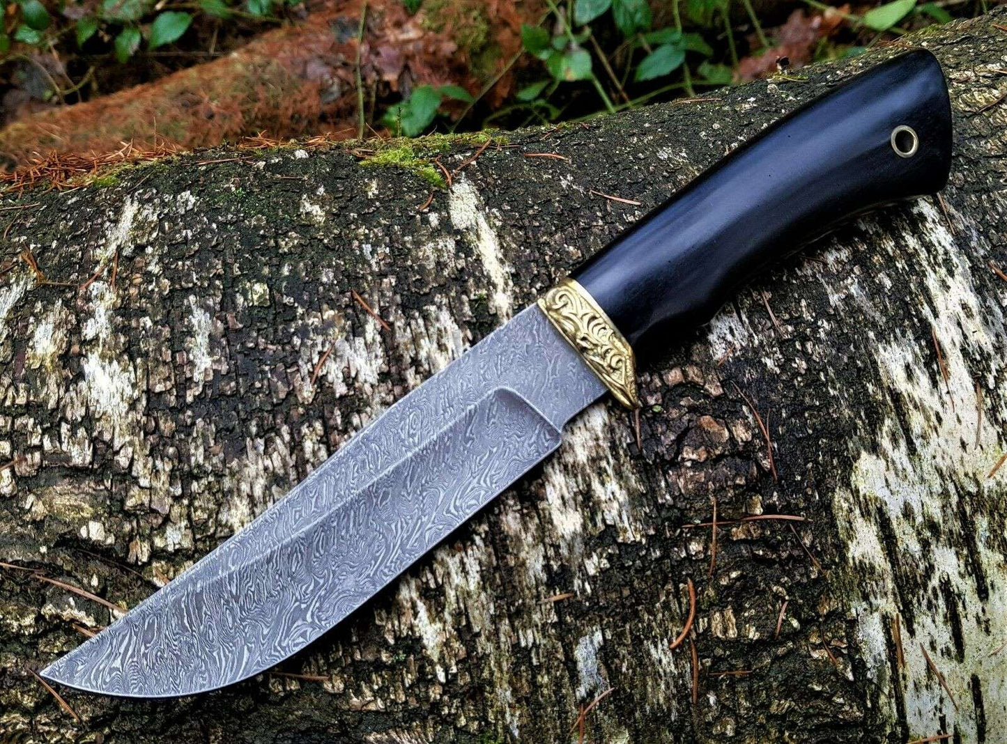 A.Marushin  Outdoor Jagdmesser Damaszener Stahl  Handarbeit