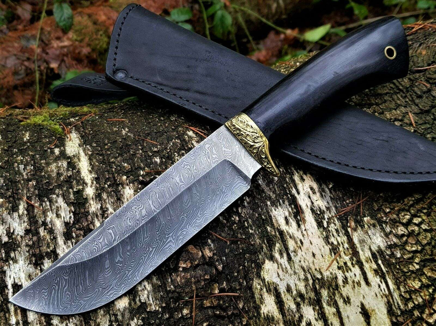 A.Marushin Outdoor Jagdmesser Damaszener Stahl Handarbeit