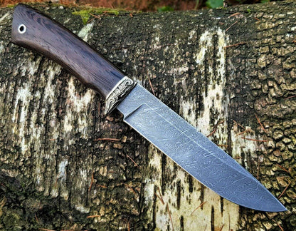 A.Marushin Outdoor Jagdmesser Damaszener Stahl  Handarbeit