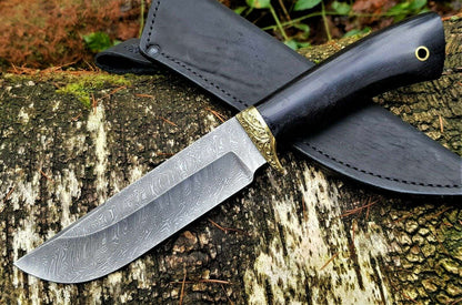 A.Marushin Outdoor Jagdmesser Damaszener Stahl Handarbeit