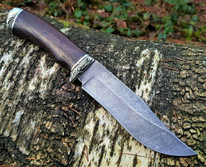 A.Marushin Russland Outdoor Jagdmesser Damaszener Stahl Handarbeit