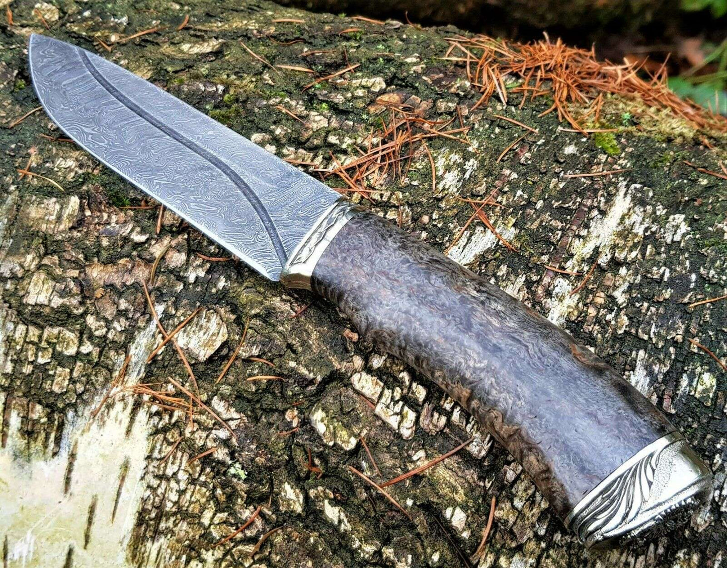 A.Marushin Outdoormesser Damaszener Stahl Handarbeit