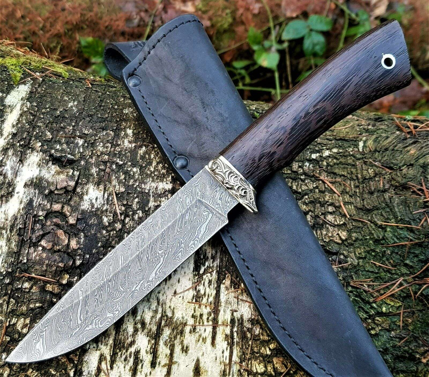 A.Marushin Outdoor Jagdmesser Damaszener Stahl  Handarbeit