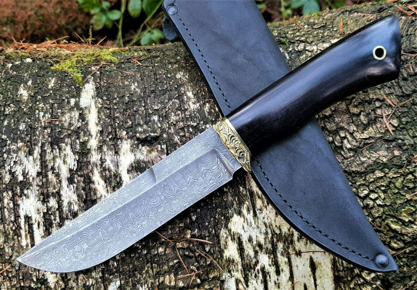 A.Marushin Outdoor Jagdmesser Damaszener Stahl Handarbeit