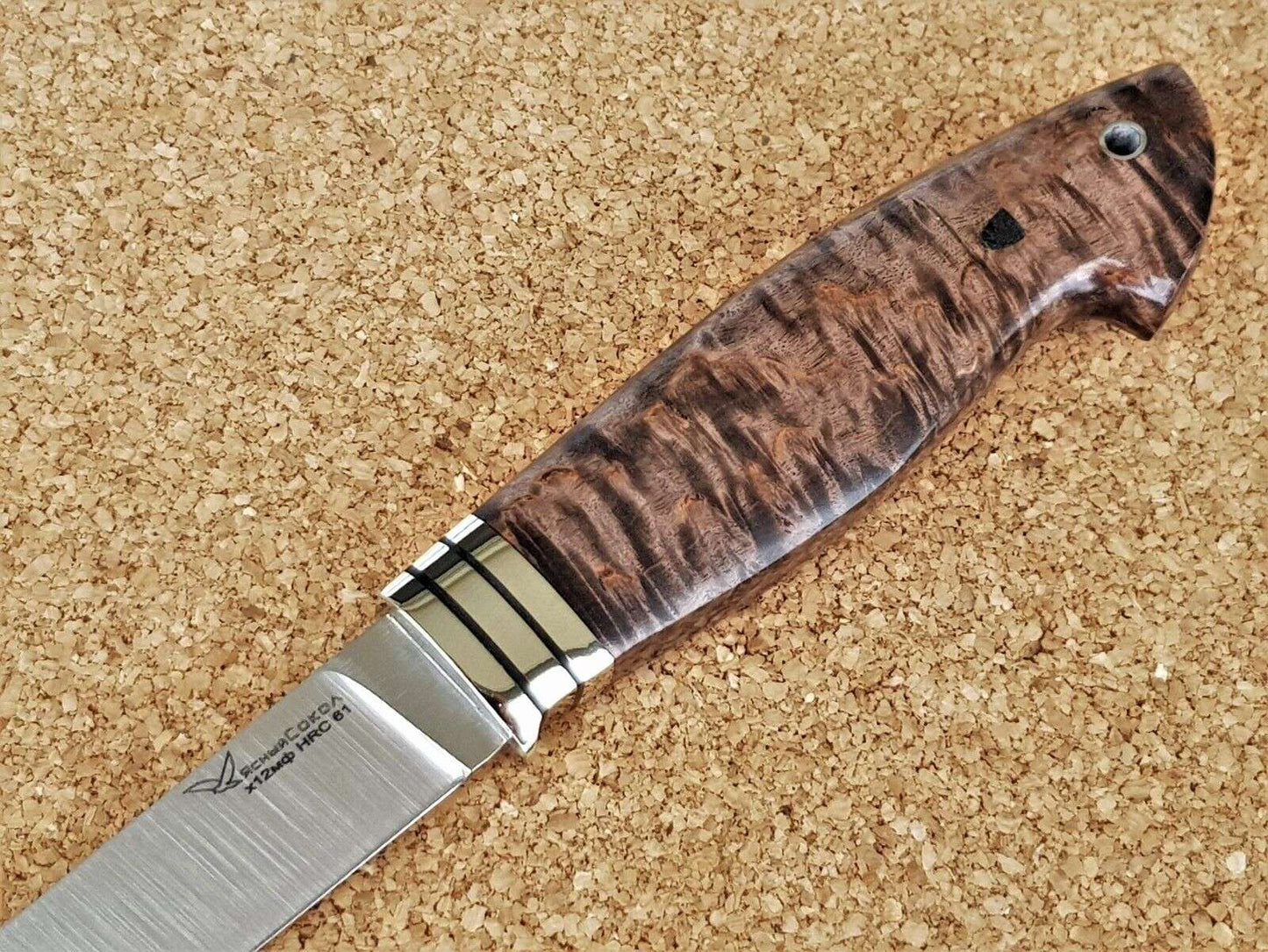 H12MF Stahl Outdoor Jagd Messer Yasniy Sokol Russland Handarbeit HRC 61 Соболь