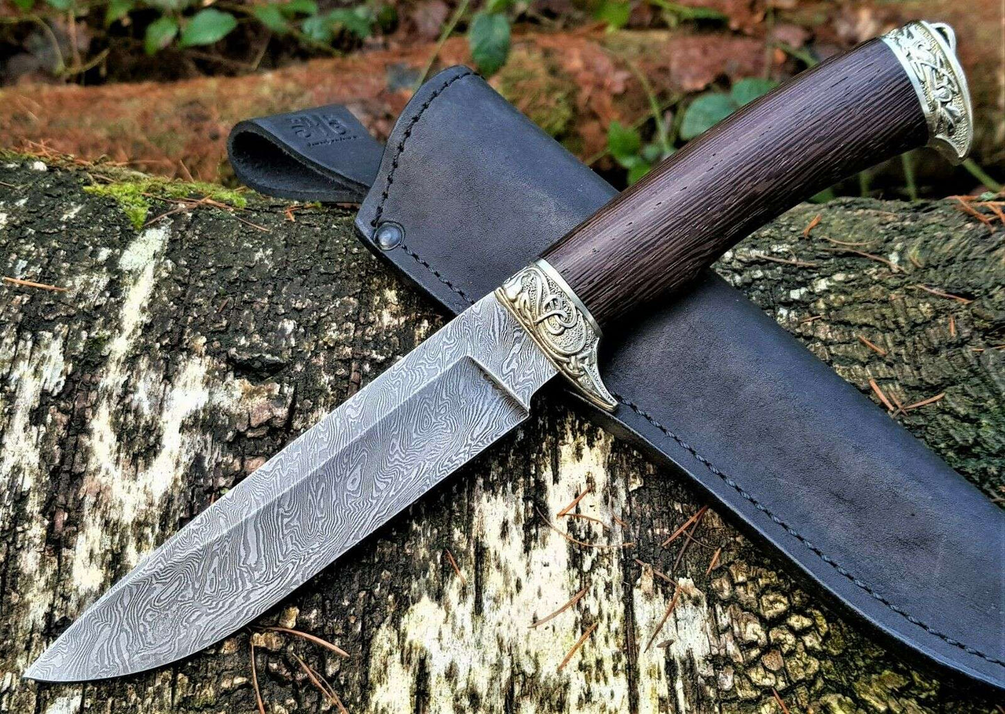 A.Marushin  Outdoor Jagdmesser Damaszener Stahl  Handarbeit