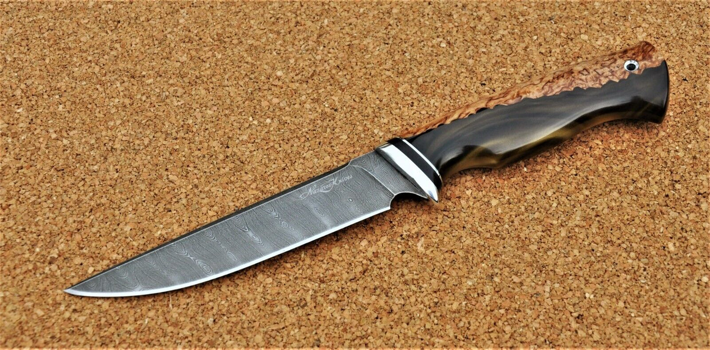 Damaszener Stahl Outdoor Damast Messer Nazarov Knives  Handarbeit HRC62  Байкал