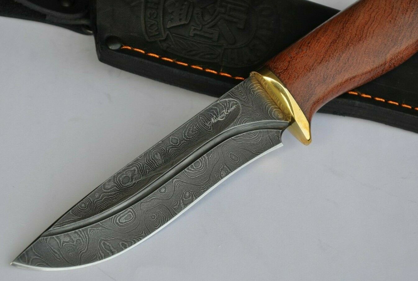 Nazarov Knives  Damaszener Stahl Outdoor Jagdmesser