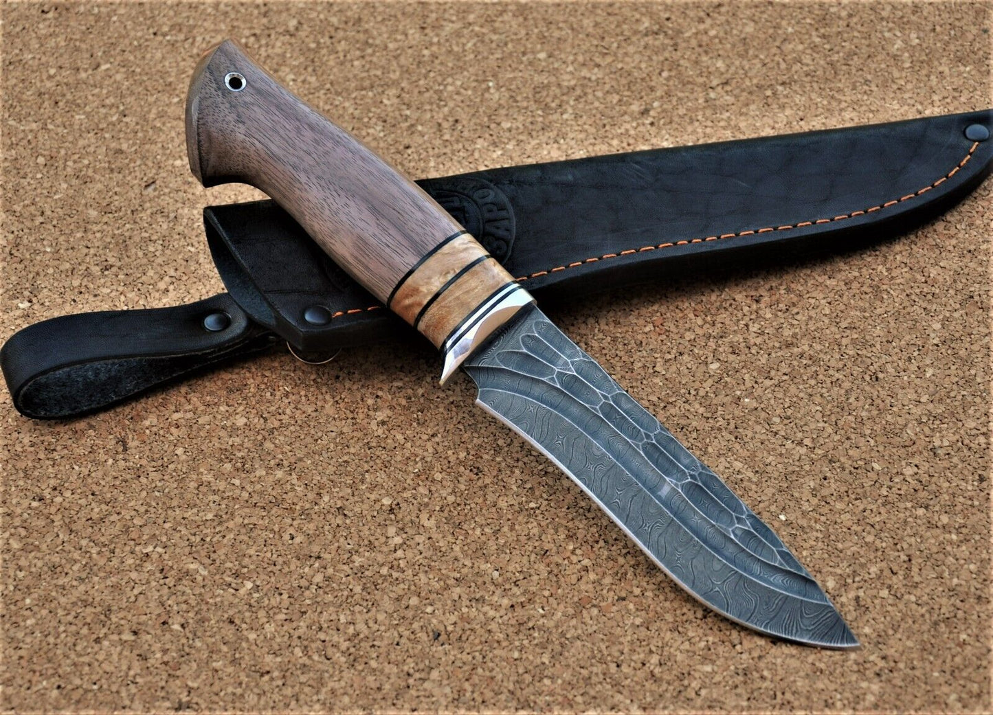 Damaszener Stahl Outdoor Jagd Damast Messer Nazarov Knives  Handarbeit HRC62