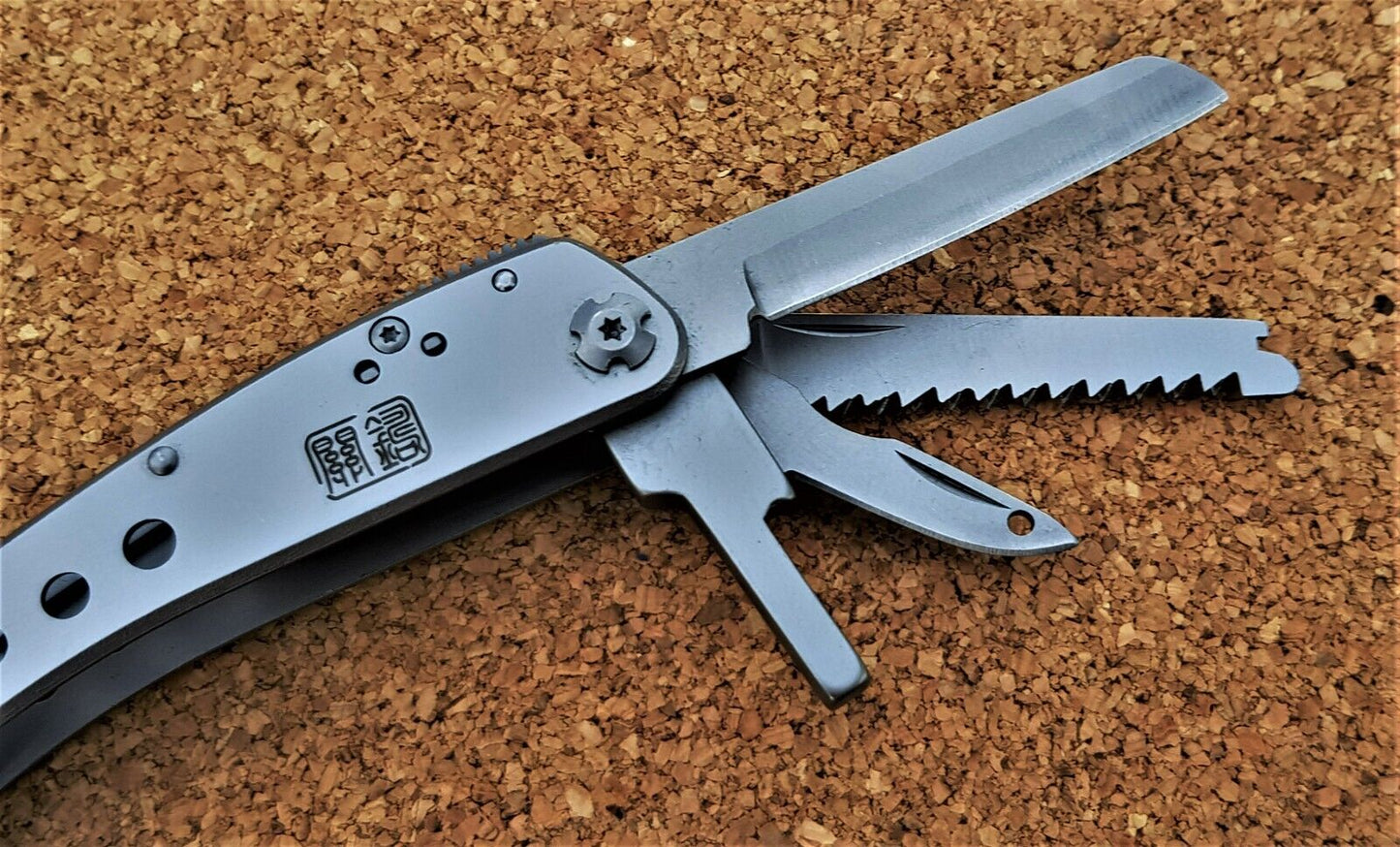 Ganzo G201 Multool Werkzeug Zange Schraubendreher Kit Silber Camping Messer 440C