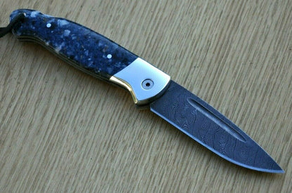 Nazarov Knives Russland Damast Stahl  Outdoor Сова Klappmesser Handarbeit HRC 62