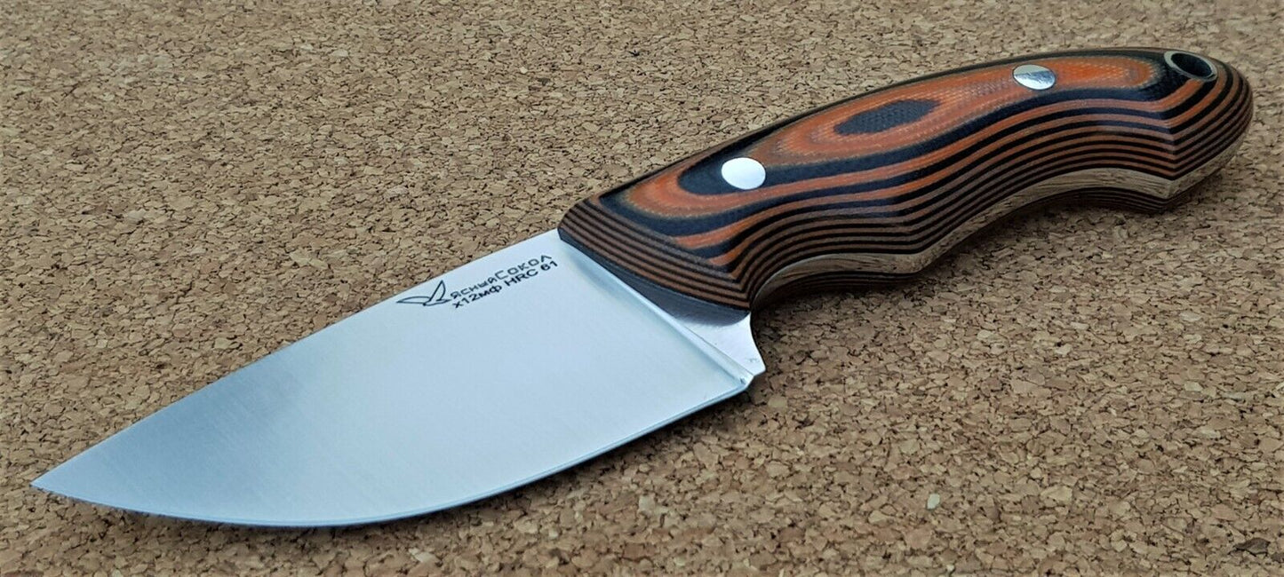 H12MF  Full Tang Outdoor Jagd Messer  Yasniy Sokol Handarbeit HRC 61 Барс