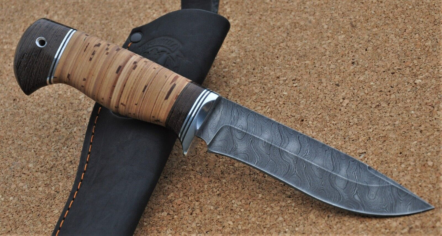 Damaszener Stahl Outdoor Jagdmesser Nazarov Knives  Handarbeit