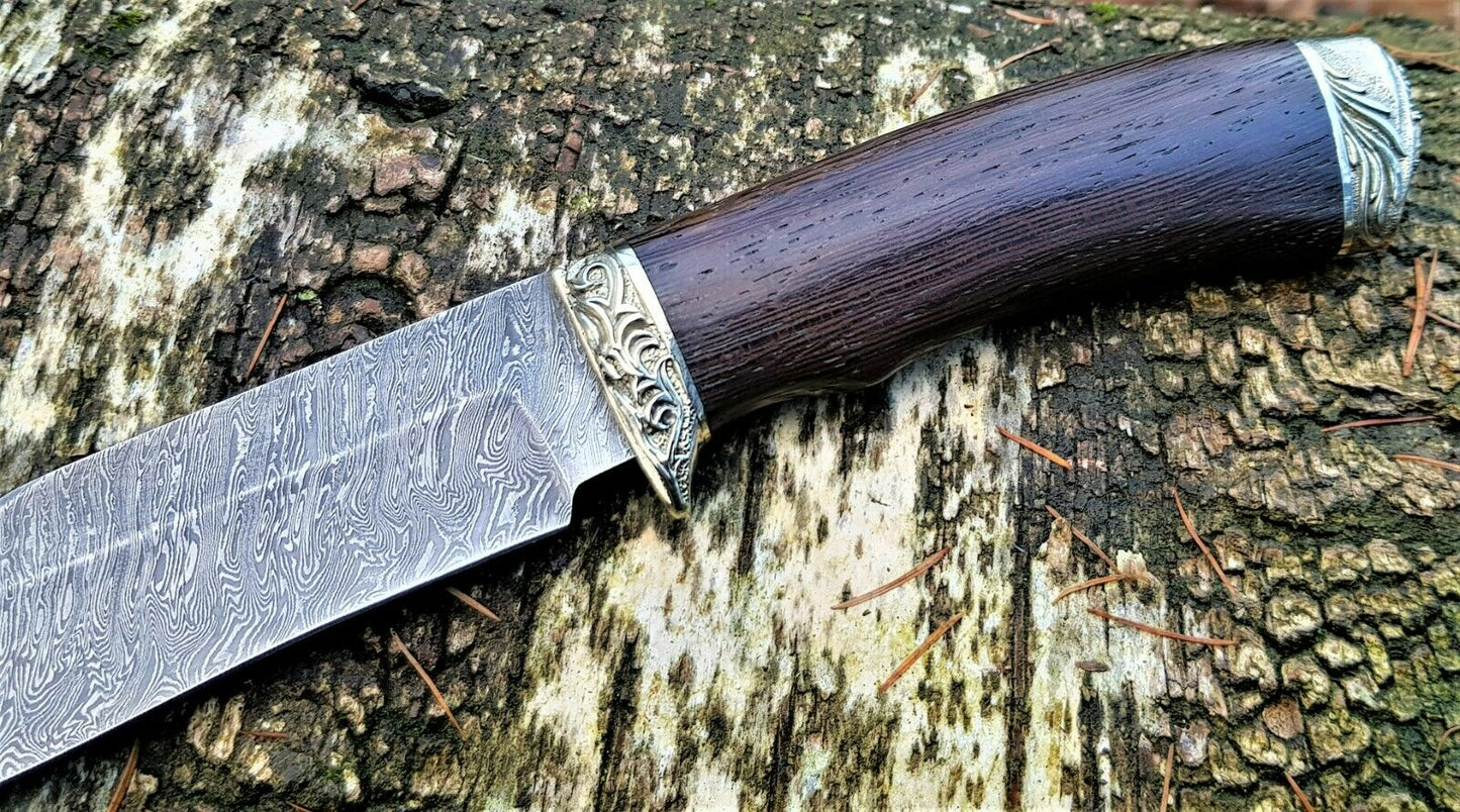 A.Marushin Russland Outdoor Jagdmesser Damaszener Stahl Handarbeit