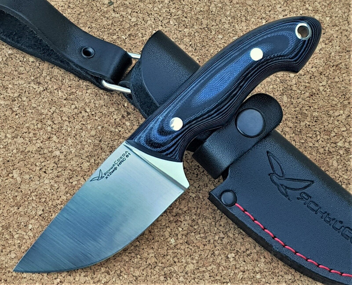 H12MF  Full Tang Outdoor Jagd Messer  Yasniy Sokol Handarbeit HRC 61 Барс