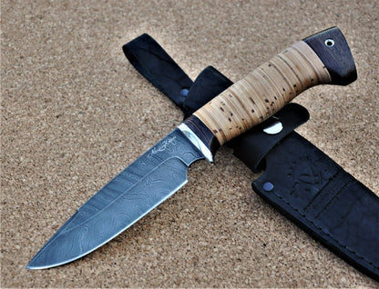 Damaszener Stahl Outdoor Jagd Messer Nazarov Knives Handarbeit HRC62 Походный