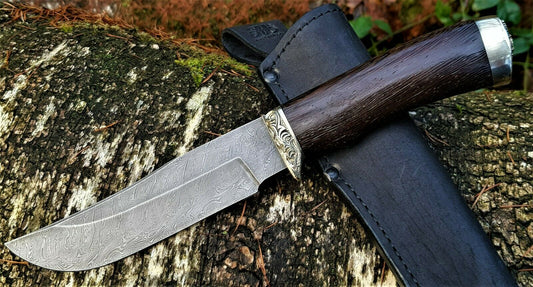 A.Marushin  Outdoor Jagdmesser Damaszener Stahl  Handarbeit