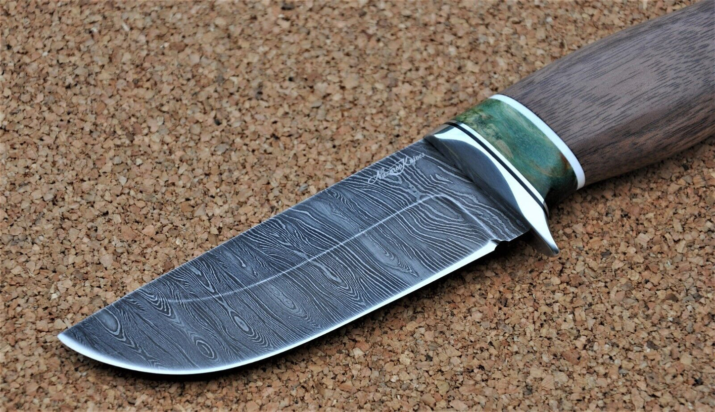 Damaszener Stahl Outdoor Jagd Damast Messer Nazarov Knives  Handarbeit HRC62