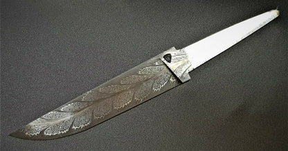 Exklusive Mosaikdamast Klinge  Damascus Steel Messer S.Tikhomirov