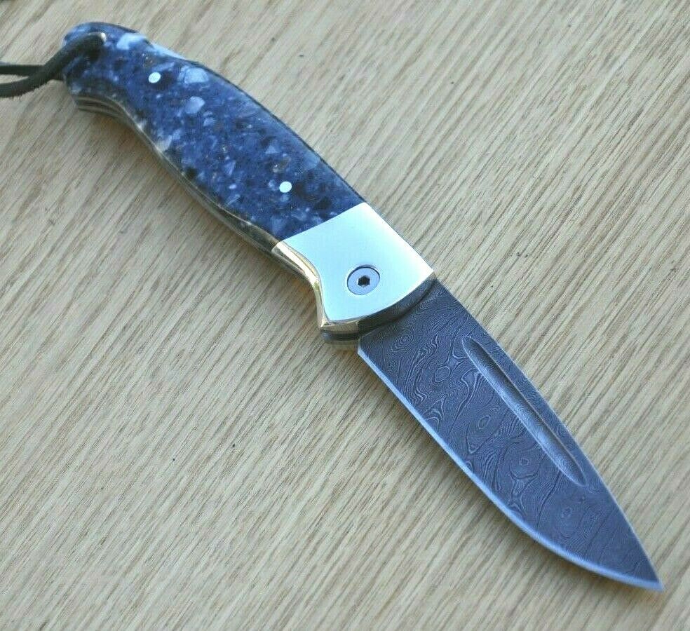 Nazarov Knives Russland Damast Stahl  Outdoor Сова Klappmesser Handarbeit HRC 62