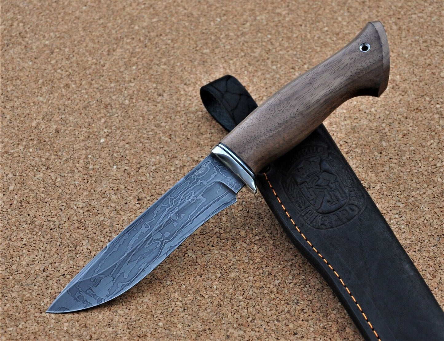 Damaszener Stahl Outdoor Jagd Damast Messer Nazarov Knives  Handarbeit HRC62