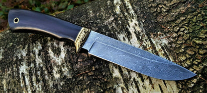 A.Marushin  Outdoor Jagdmesser Damaszener Stahl Handarbeit