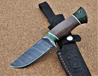 Damaszener Stahl Outdoor Jagd Damast Messer Nazarov Knives  Handarbeit HRC62