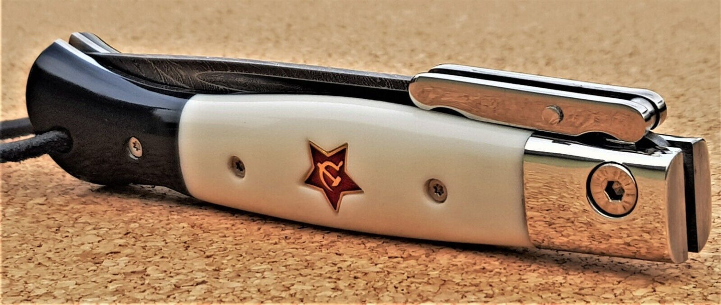 Damast Finka NKVD Stern Outdoor Messer Nazarov Knives Russland Handarbeit HRC 62