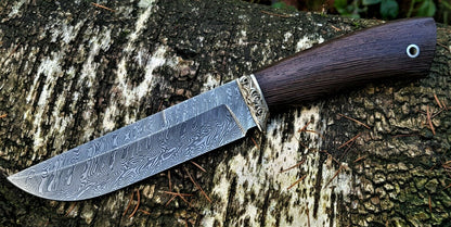 A.Marushin Outdoor Jagdmesser Damaszener Stahl Handarbeit