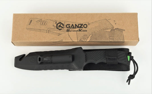 Fahrten Outdoor Freizeit Messer Gurtschneider Feuerstarter Ganzo  G8012V2 HRC 58