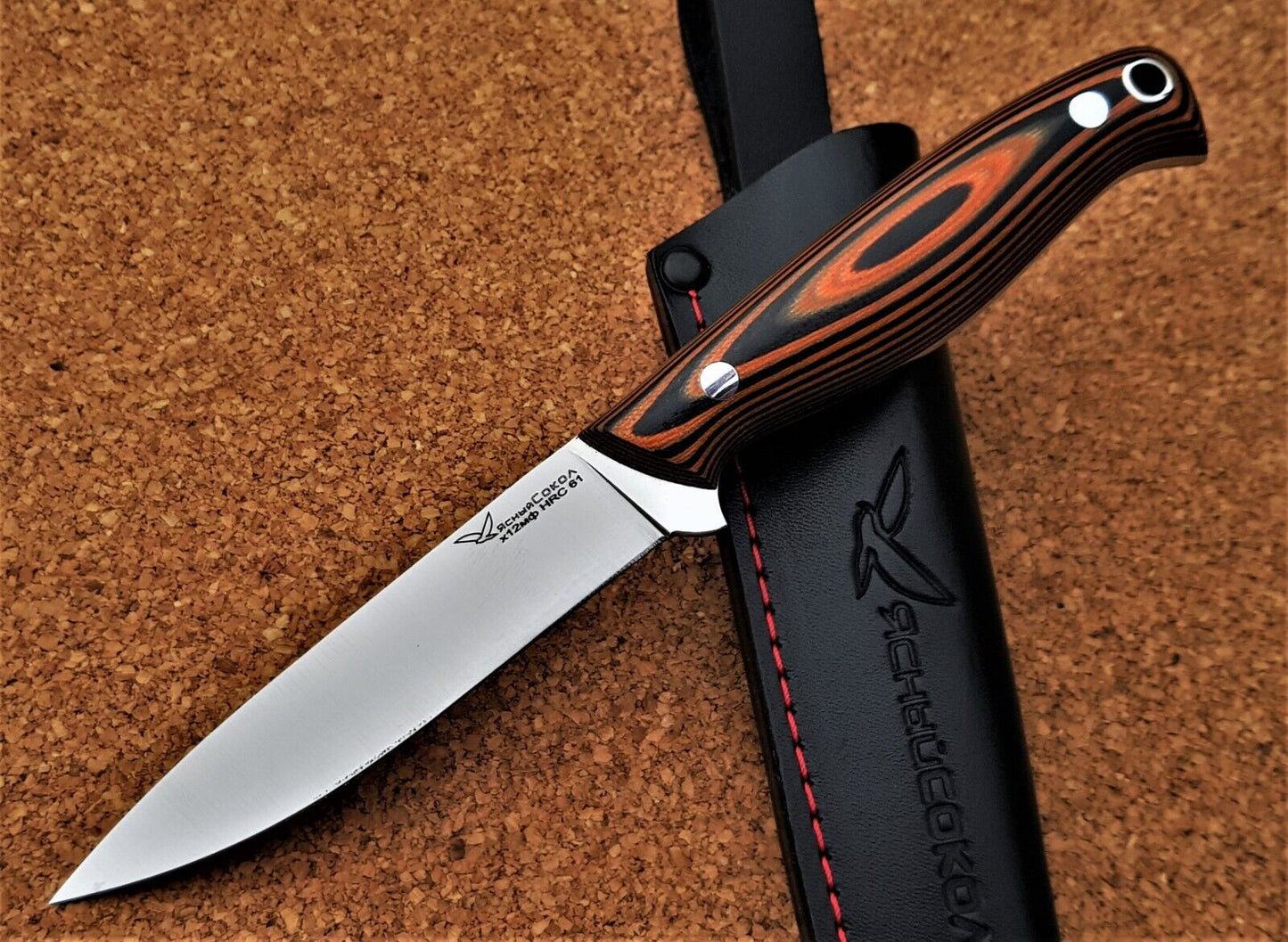 H12MF  Full Tang Outdoor Jagd Messer  Yasniy Sokol Handarbeit HRC61 Акулёнок