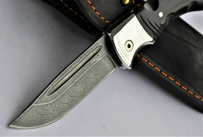 Nazarov Knives Russland Damast Stahl  Outdoor филин Klappmesser Handarbeit HRC62