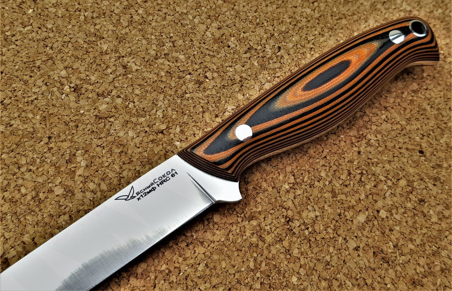 H12MF  Full Tang Outdoor Jagd Messer  Yasniy Sokol Handarbeit HRC61 Акулёнок