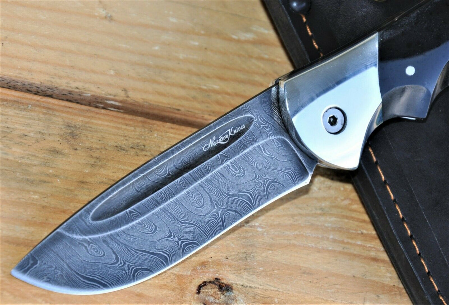 Nazarov knives  Damaszener Stahl  Outdoor Klappmesser