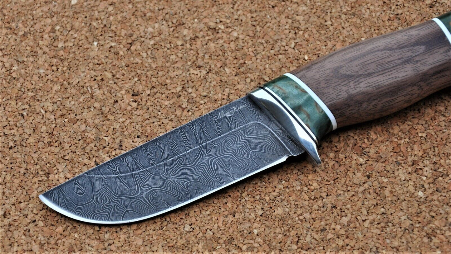 Damaszener Stahl Outdoor Jagd Damast Messer Nazarov Knives  Handarbeit HRC62