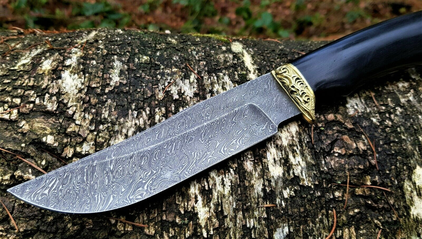 A.Marushin  Outdoor Jagdmesser Damaszener Stahl  Handarbeit