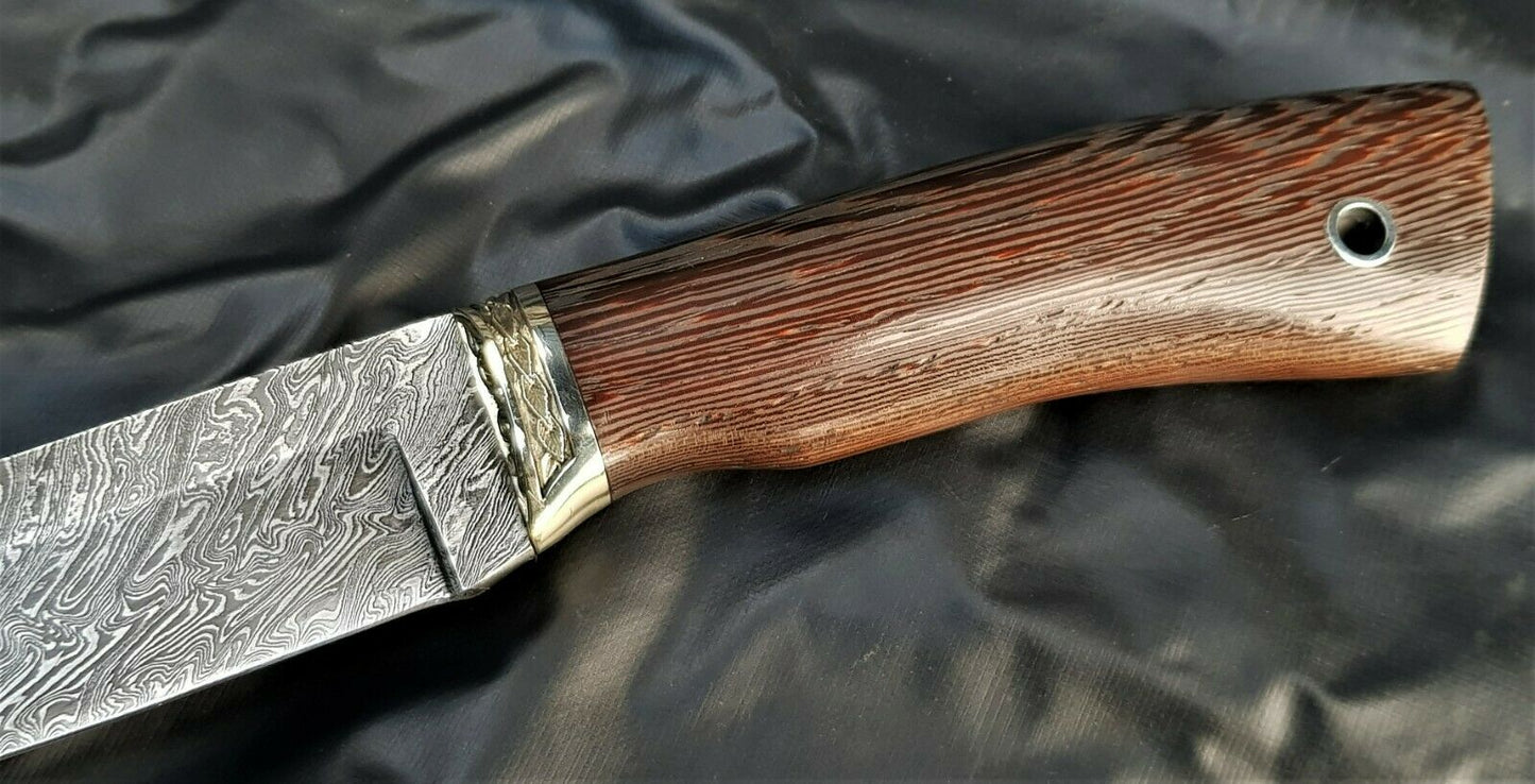 A.Marushin Russland Outdoor Jagdmesser Damaszener Stahl  Handarbeit