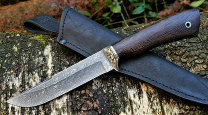 A.Marushin Outdoor Jagdmesser Damaszener Stahl Handarbeit