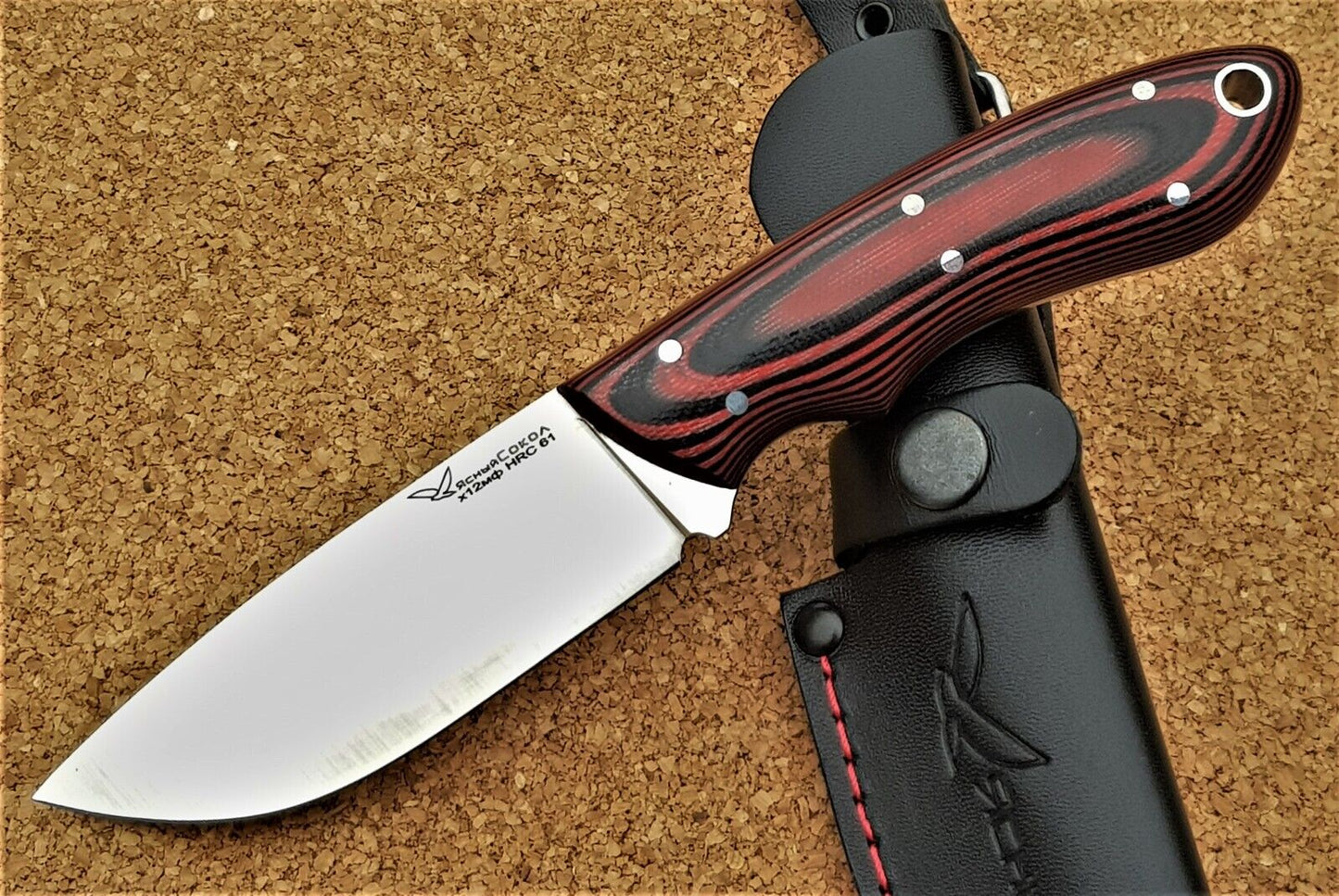 H12MF  Full Tang Outdoor Jagd Messer  Yasniy Sokol Handarbeit HRC 61 Сова