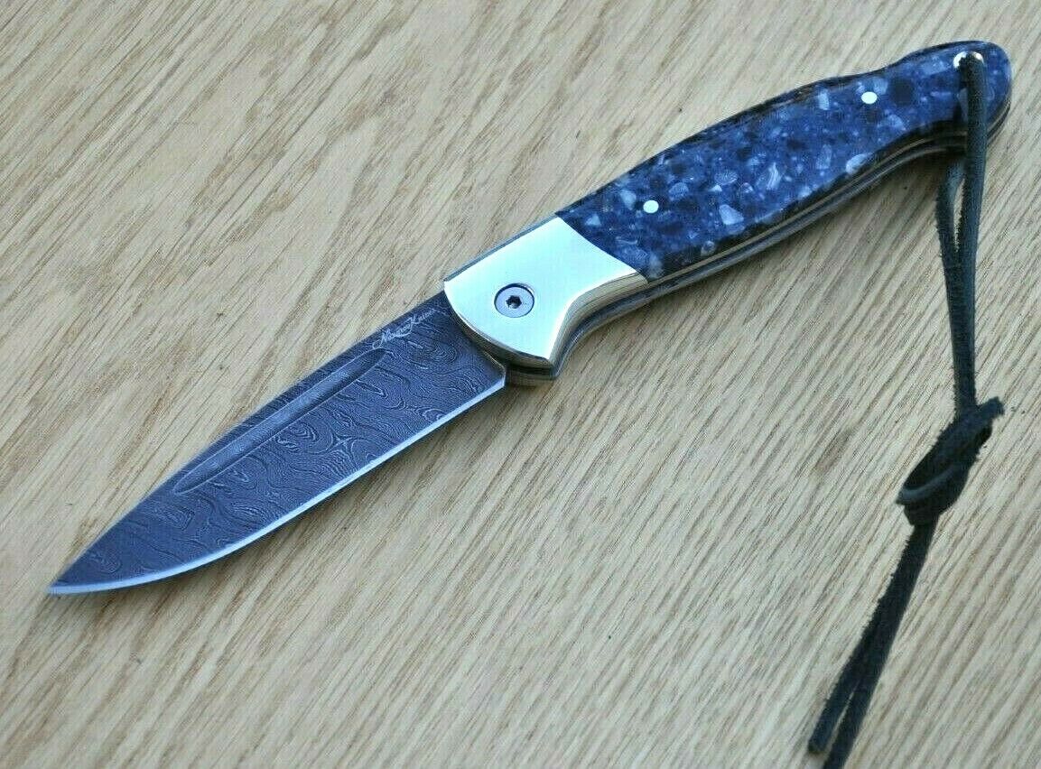 Nazarov Knives Russland Damast Stahl  Outdoor Сова Klappmesser Handarbeit HRC 62