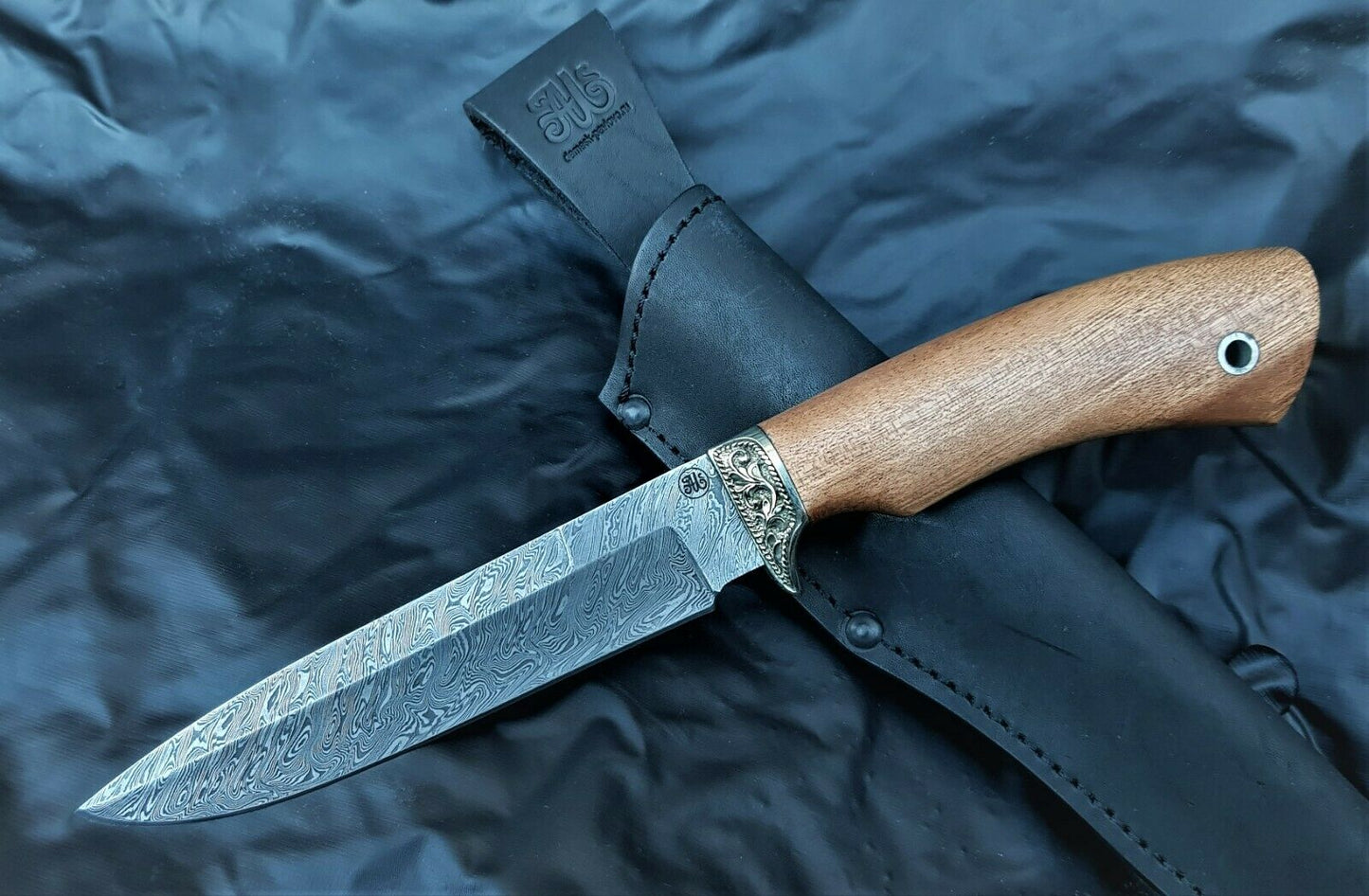 Outdoor Jagd Messer Damast Stahl HRC62 Handarbeit A.Maruschin Russland Универсал