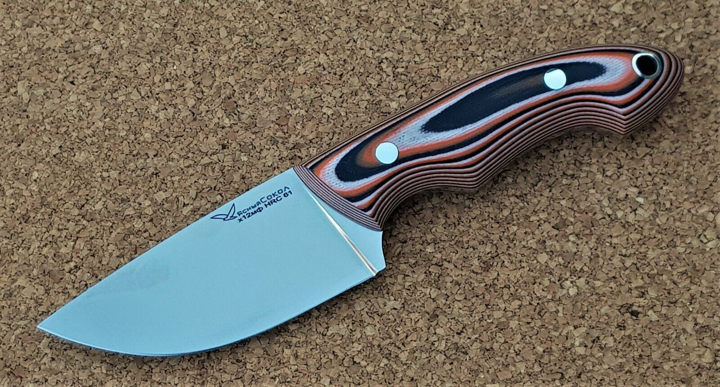 H12MF  Full Tang Outdoor Jagd Messer  Yasniy Sokol Handarbeit HRC 61 Барс