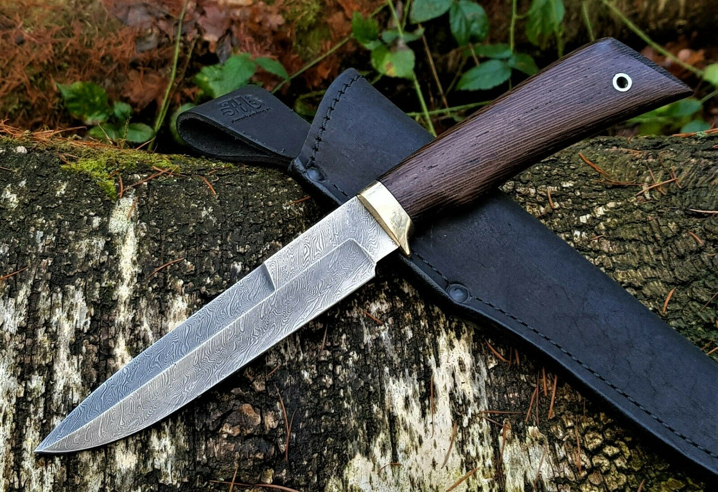 A.Marushin  Outdoor Jagdmesser Damaszener Stahl  Handarbeit