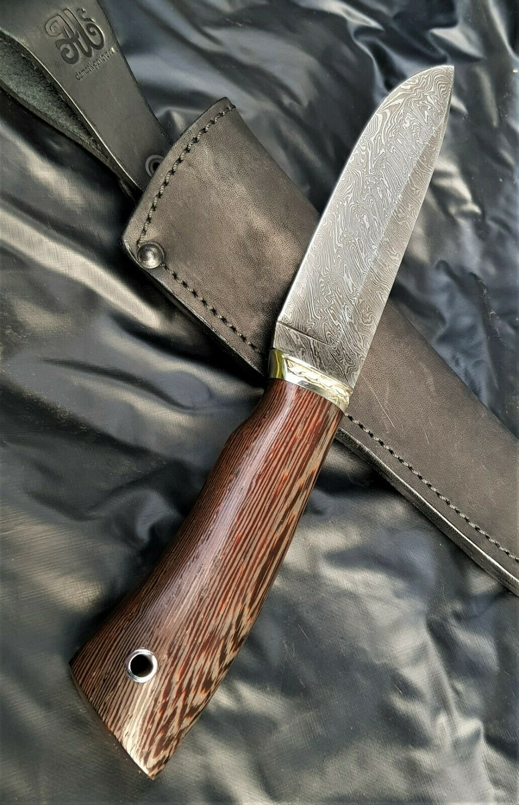 A.Marushin Russland Outdoor Jagdmesser Damaszener Stahl  Handarbeit