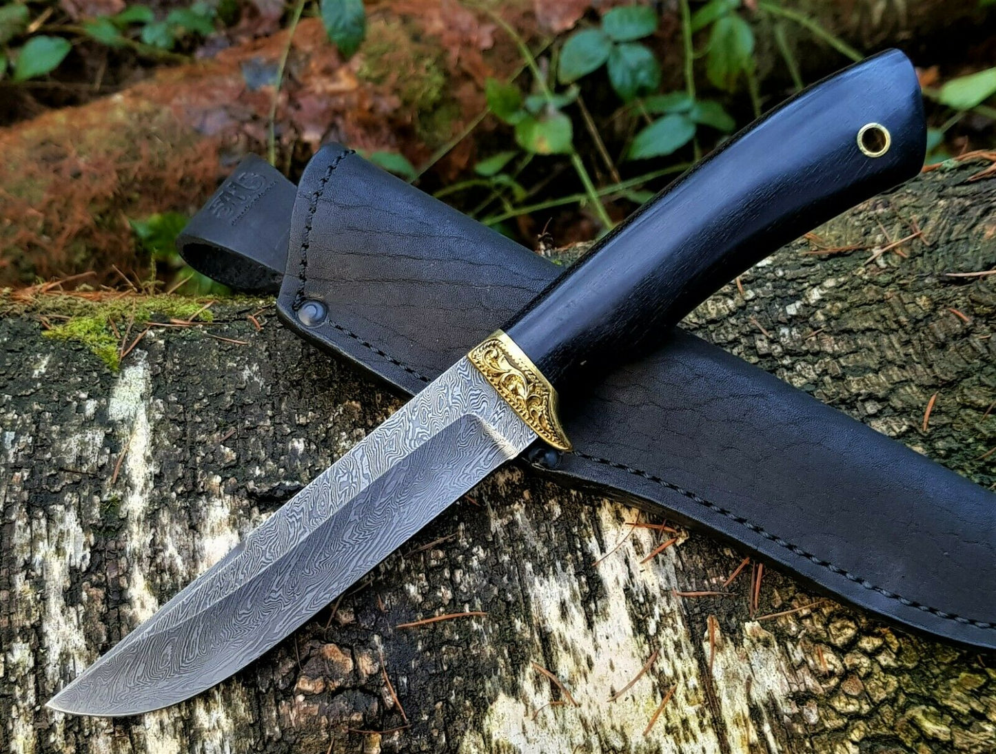 A.Marushin  Outdoor Jagdmesser Damaszener Stahl Handarbeit